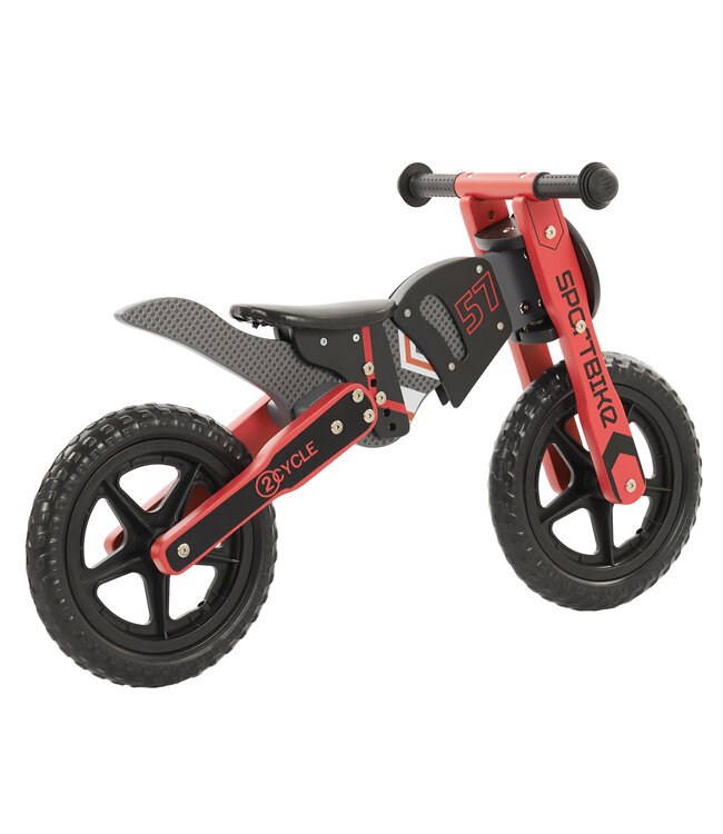 2Cycle Motor  Loopfiets - Hout - Rood