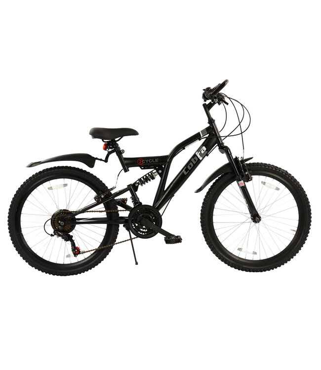 2Cycle Cobra MTB - 24 inch - 18-speed - Mat-Zwart  - 2e kans