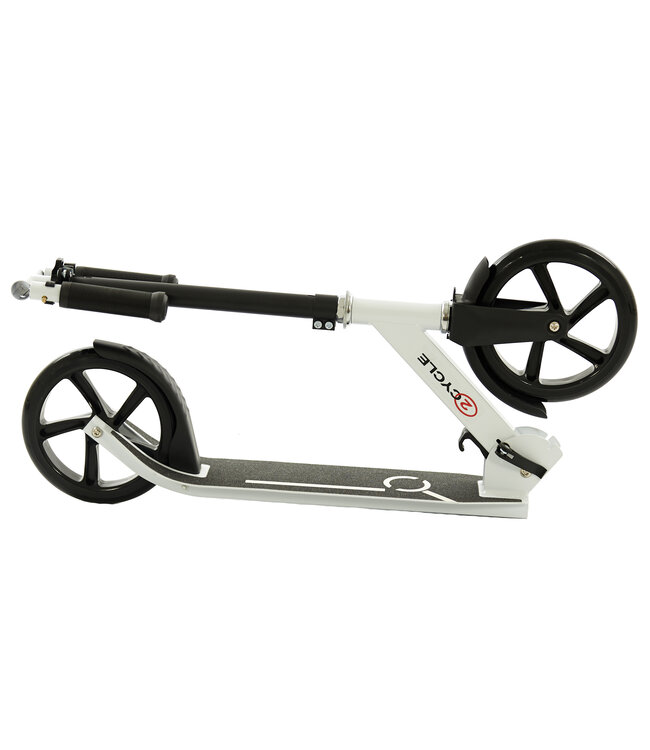 2Cycle Step - Kinderstep - Aluminium -  Grote Wielen - 20cm - Autoped -Roze-Wit