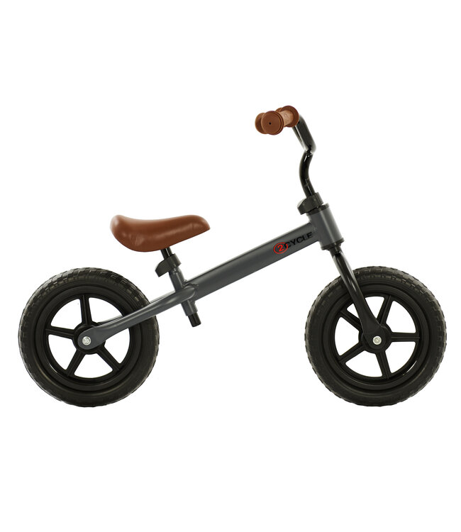 2Cycle Loopfiets - Mat-Grijs - Balance-bike - Buitenspeelgoed