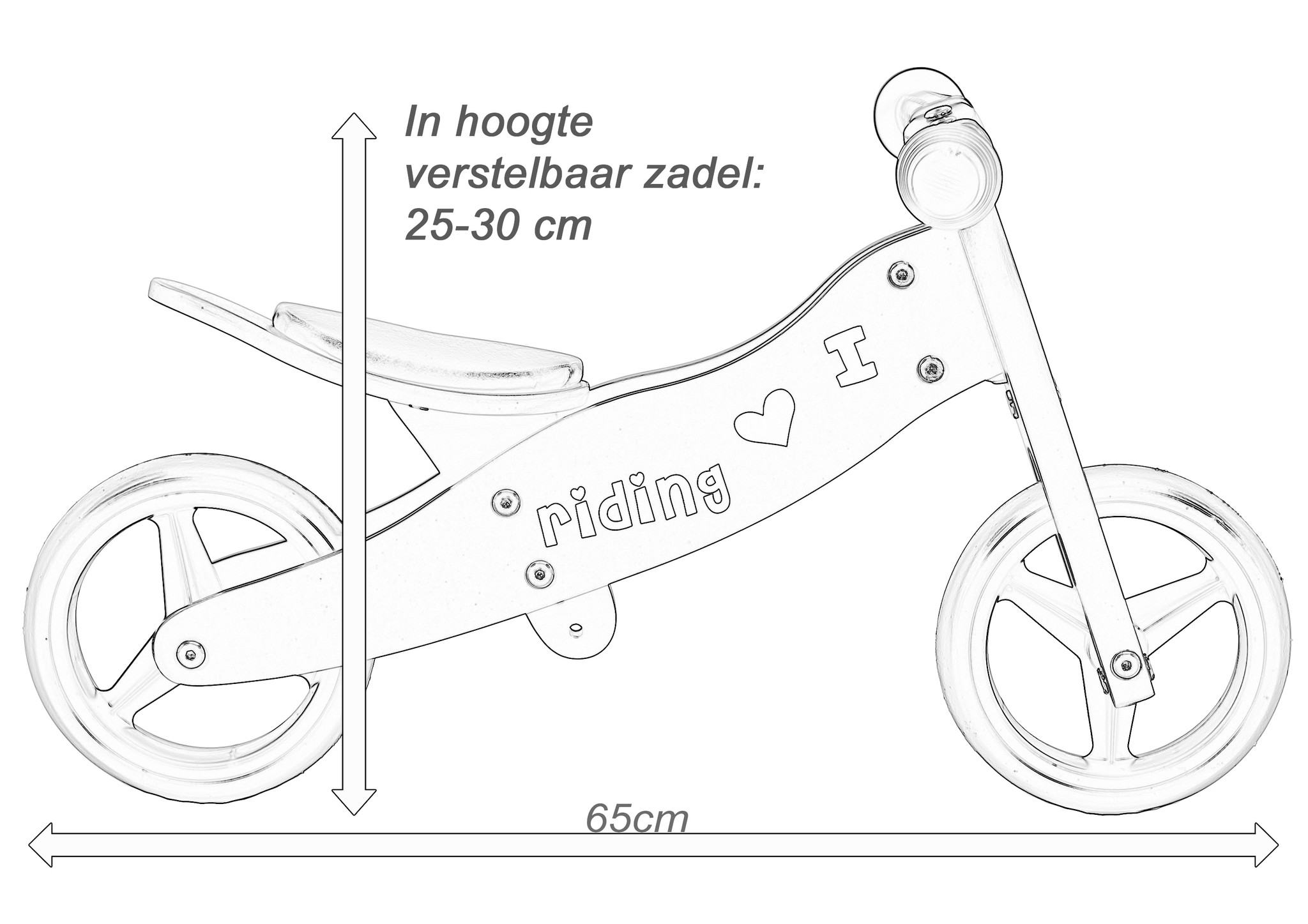 2 in 1 Houten Loopfiets / driewieler zwart | Prijskiller.nl