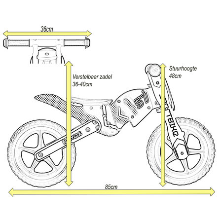 2Cycle 2Cycle Motor  Loopfiets - Hout - Geel