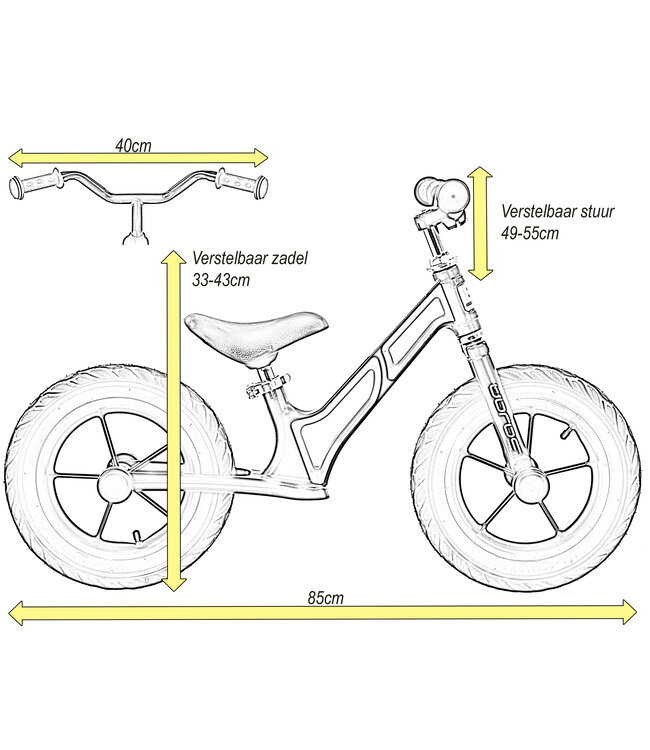 Sajan Loopfiets - Aluminium - Roze