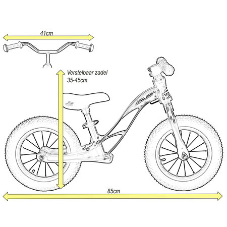 Sajan Sajan Loopfiets - Aluminium - Zwart