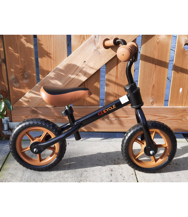 2Cycle Loopfiets - Zwart-Bruin - Balance bike - Speelgoed