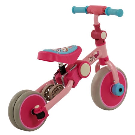 2Cycle 2Cycle 4 in 1 Driewieler-Loopfiets - Roze