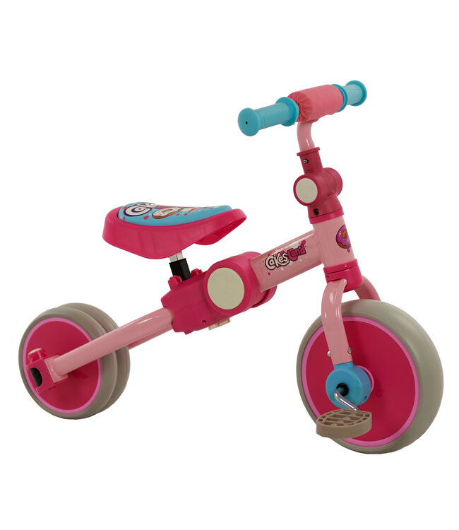 2Cycle 4 in 1 Driewieler-Loopfiets - Roze