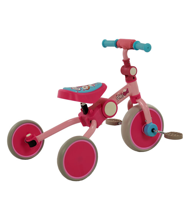 2Cycle 4 in 1 Driewieler-Loopfiets - Roze