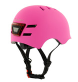 Sajan Sajan Fietshelm - Skatehelm - Helm Mat-Roze - LED Verlichting - Maat-S