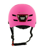 Sajan Sajan Fietshelm - Skatehelm - Helm Mat-Roze - LED Verlichting - Maat-S