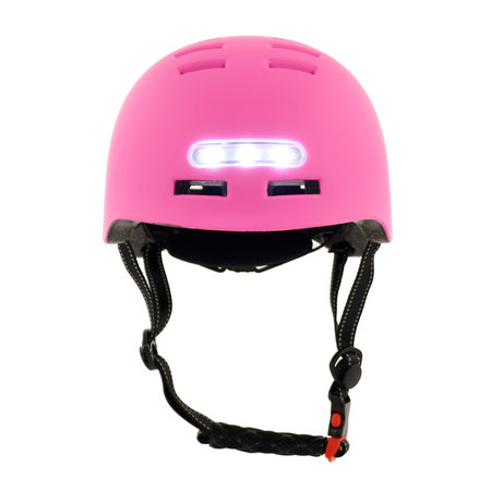 Sajan Sajan Fietshelm - Skatehelm - Helm Mat-Roze - LED Verlichting - Maat-S