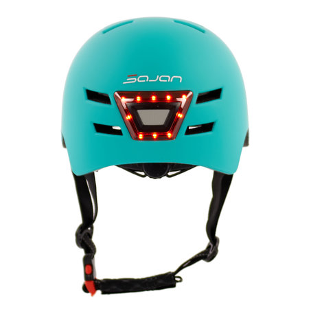 Sajan Sajan Fietshelm - Skatehelm - Helm Mat-Turquoise  - LED Verlichting - Maat-S