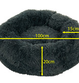 Sajan Sajan Hundebett 100cm - Donut - Super Soft - Waschbar - Grau