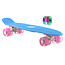 Sajan Sajan Skateboard - LED-Räder - 22,5 Zoll - Blau-Rosa