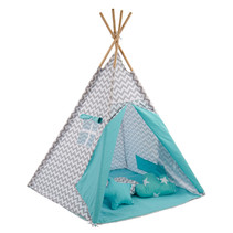 Sajan Tipi Speeltent - Met Grondkleed & Kussens - Tent voor kinderen - Turquoise