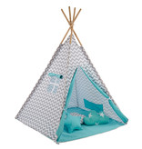 Sajan Sajan Tipi Speeltent - Met Grondkleed & Kussens - Tent voor kinderen - Turquoise