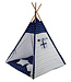 Speeltent - Tipi Tent - Met Grondkleed & Kussens - Speelhuisje - Tent voor kinderen - Blauw-Wit