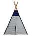 Speeltent - Tipi Tent - Met Grondkleed & Kussens - Speelhuisje - Tent voor kinderen - Blauw-Wit