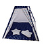 Speeltent - Tipi Tent - Met Grondkleed & Kussens - Speelhuisje - Tent voor kinderen - Blauw-Wit