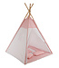 Speeltent - Tipi Tent - Met Grondkleed & Kussens - Speelhuisje - Tent voor kinderen - Roze-Wit