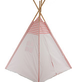 Sajan Speeltent - Tipi Tent - Met Grondkleed & Kussens - Speelhuisje - Tent voor kinderen - Roze-Wit