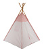 Speeltent - Tipi Tent - Met Grondkleed & Kussens - Speelhuisje - Tent voor kinderen - Roze-Wit