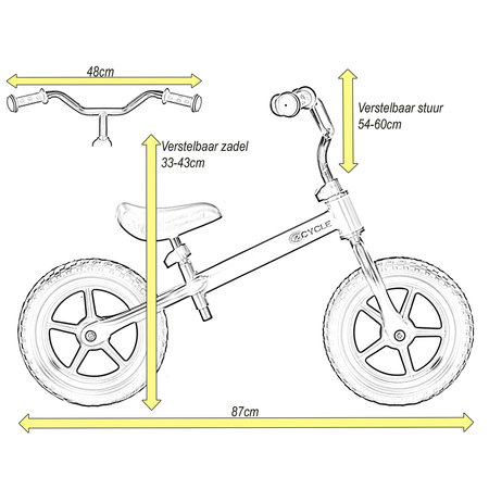 2Cycle 2Cycle Loopfiets - Mat-Roze