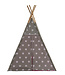 Speeltent - Tipi Tent - Met Grondkleed & Kussens - Speelhuisje - Tent voor kinderen - Grijs-Roze