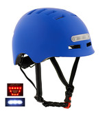 Sajan Sajan Fahrradhelm - Skathelm - Helm matt-Blau- LED-Beleuchtung - Größe-S