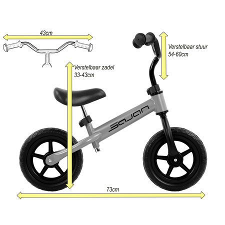 Sajan Sajan Loopfiets - Wit-Roze - Balance bike - Speelgoed