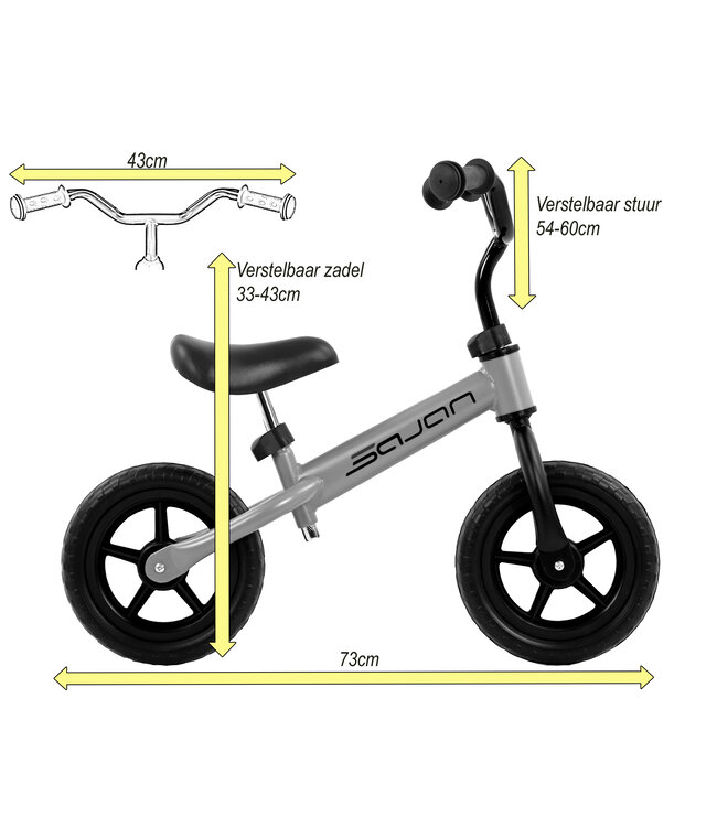 Sajan Loopfiets - Wit-Roze - Balance bike - Speelgoed