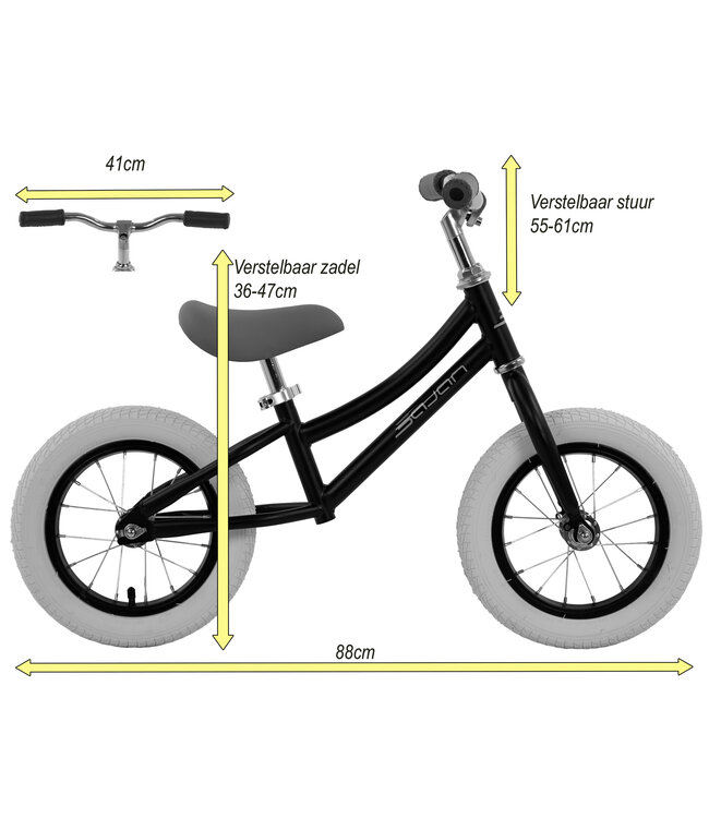 Sajan - Loopfiets - Luchtbanden - Mint-Groen - Loopfiets 2 jaar - Balance bike