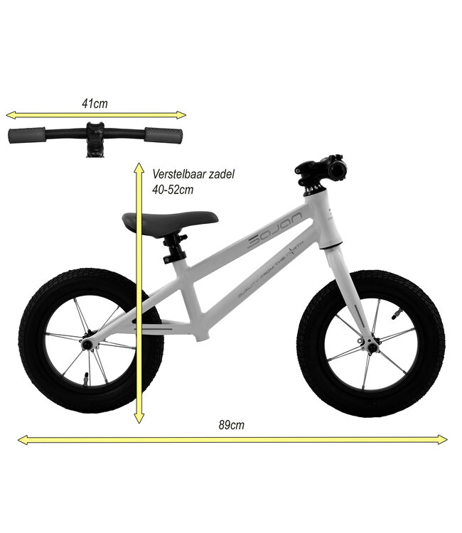 Sajan Loopfiets-Pro - Aluminium - Wit