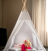 P&M P&M Tipi Speeltent - Met Grondkleed & Kussens - Tent voor kinderen - Grijs-Wit