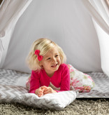 Sajan Speeltent - Tipi Tent - Met Grondkleed & Kussens - Speelhuisje - Tent voor kinderen - Grijs-Wit