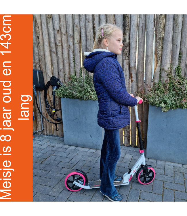 2Cycle Step - Kinderstep - Aluminium -  Grote Wielen - 20cm - Autoped -Roze-Wit