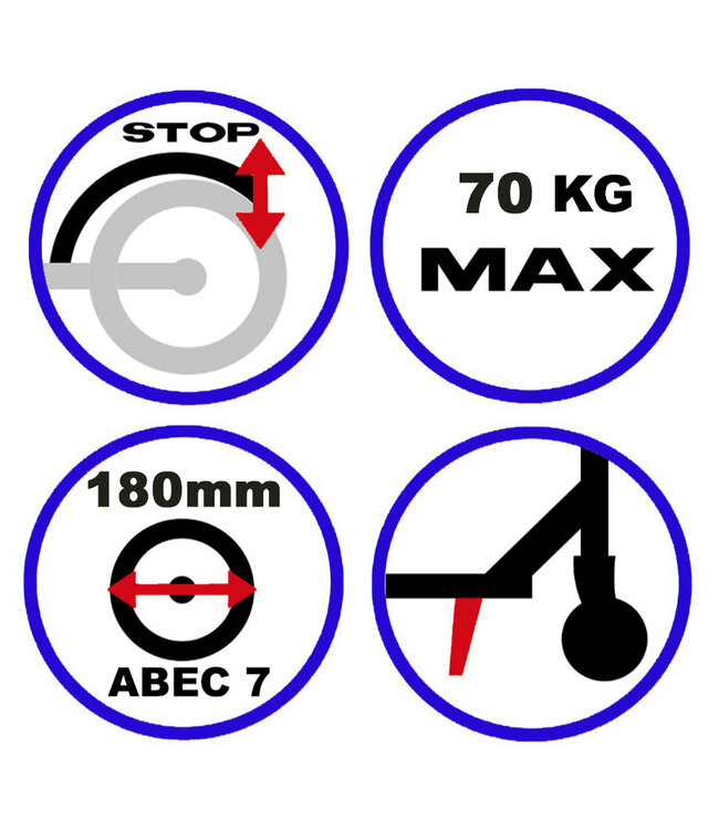 Sajan Step - Aluminium - Kinderstep - Grote Wielen -  Autoped -18cm -Zwart