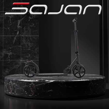Sajan Sajan Step - Aluminium - Kinderstep - Grote Wielen -  Autoped -18cm -Zwart