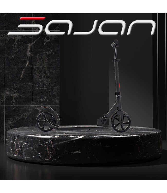 Sajan Step - Aluminium - Kinderstep - Grote Wielen -  Autoped -18cm -Zwart