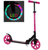 Sajan Sajan - Step met LED wielen - Kinderstep -  Grote Wielen - 20cm - Step - Roze-Zwart
