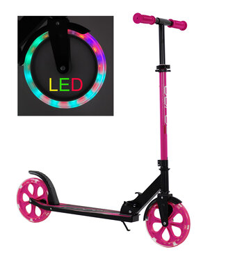Sajan Sajan - Step met LED wielen - Kinderstep -  Grote Wielen - 20cm - Step - Roze-Zwart
