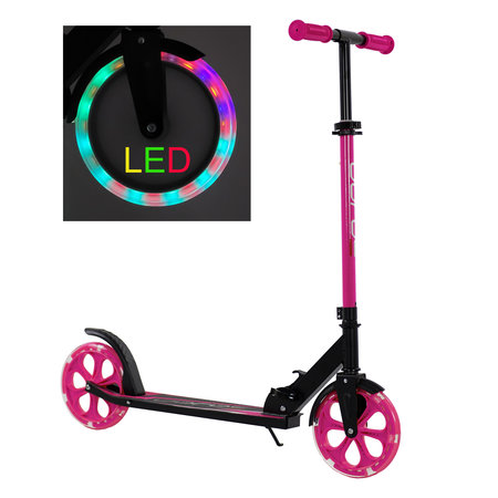 Sajan Sajan - Step met LED wielen - Kinderstep -  Grote Wielen - 20cm - Step - Roze-Zwart