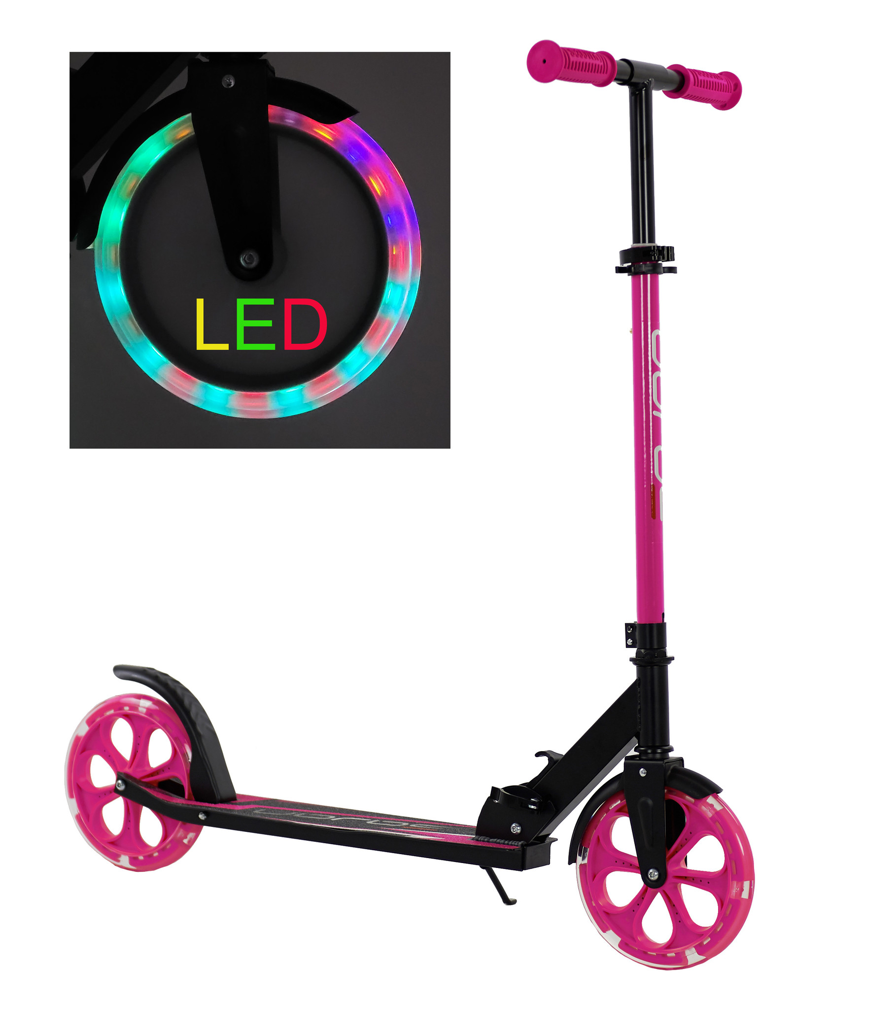 ergens bij betrokken zijn Schurend afstuderen Sajan step met LED verlichte wielen Roze-Zwart | Prijskiller.nl