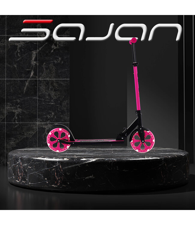 Sajan - Step met LED wielen - Kinderstep -  Grote Wielen - 20cm - Step - Roze-Zwart