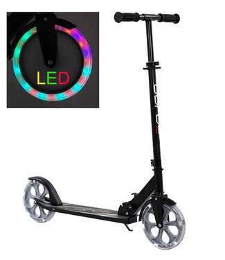 Sajan Sajan - Step met LED wielen - Kinderstep -  Grote Wielen - 20cm - Step - Zwart-Grijs