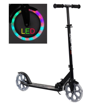 Sajan Sajan - Step met LED wielen - Kinderstep -  Grote Wielen - 20cm - Step - Zwart-Grijs