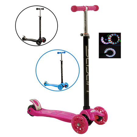 Sajan Sajan  Kinderscooter - Dreiradscooter  - LED-Räder - Rosa
