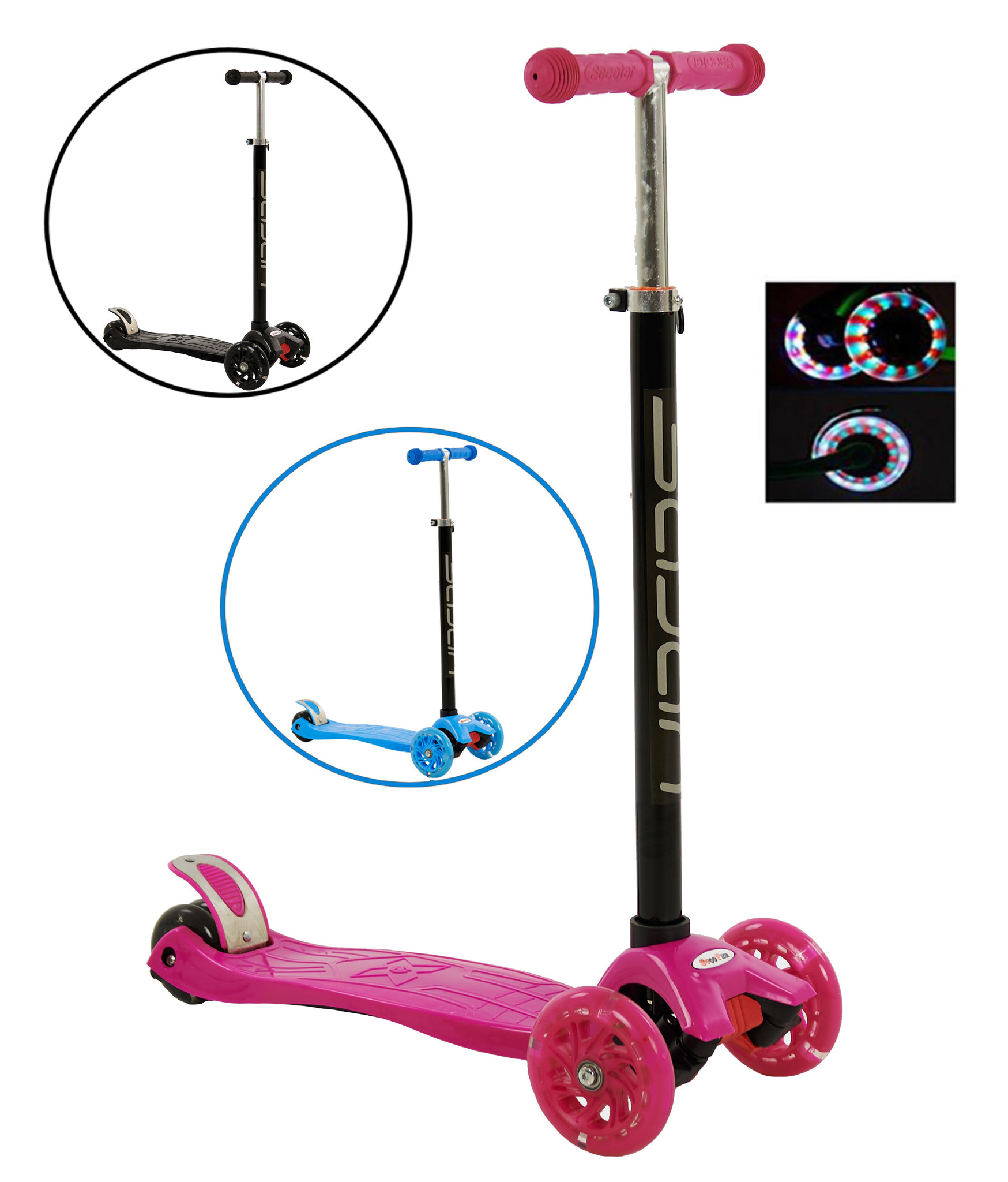 microscoop Mis september Step met LED verlichte wielen roze online kopen | Prijskiller.nl