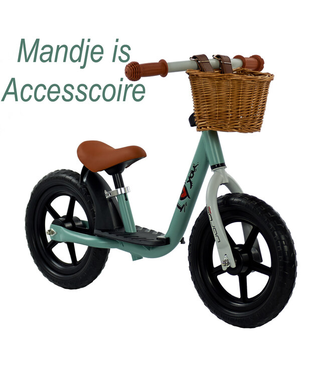 Sajan Loopfiets - Balance Bike - Jongens en Meisjes - Loopfiets 2 Jaar - Buitenspeelgoed - Olijfgroen