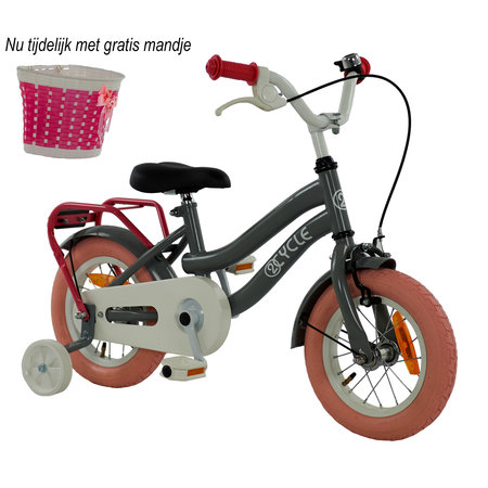 2Cycle 2Cycle Pretty - Grijs-Roze - Meisjesfiets 2 tot 4 jaar